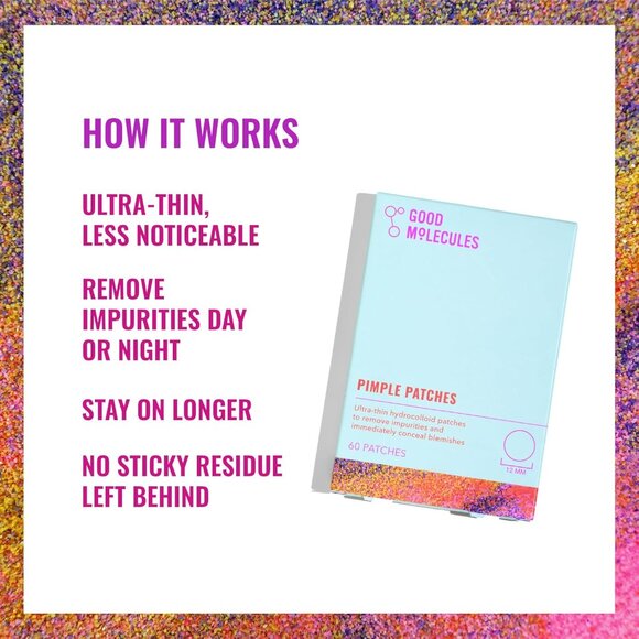 Hydrocolloid Acne Patches - 60 Count, Ultra-Thin Treatment for All Skin Types - Picture 4 of 9